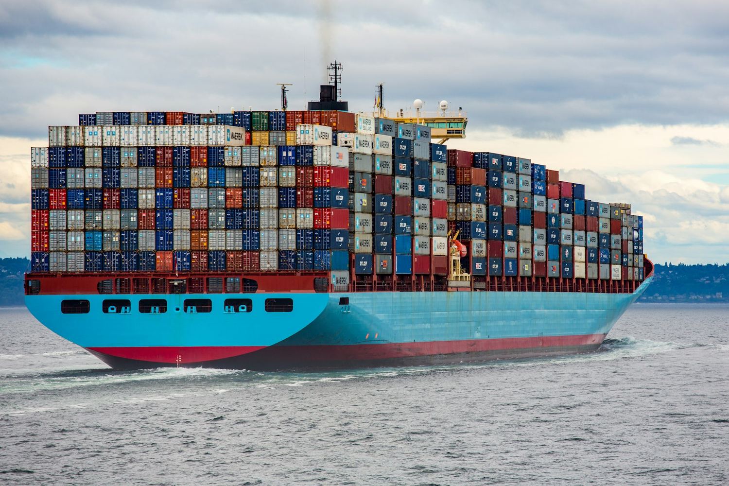 Large container vessel at sea representing the range of ships Fayd Al Sharqiya supports